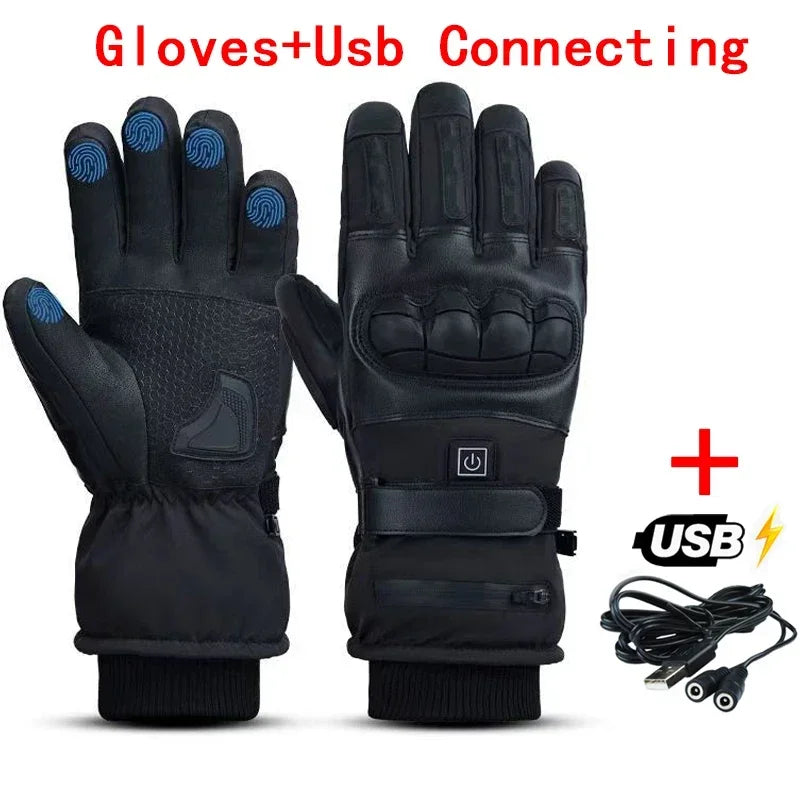 Heated Gloves Hand Warmer Electric Thermal Gloves Waterproof Snowboard Cycling Motorcycle Bicycle Ski Outdoor Winter Gloves