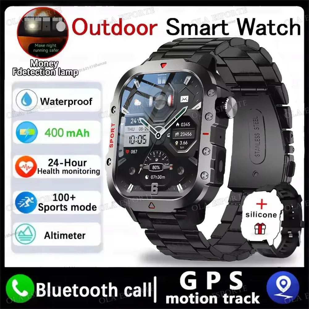 2025 New SmartWatch Men For Women Militray Outdoor GPS Track Sport Watches Heart Rate Sleep Waterproof Smart Watch IOS Android