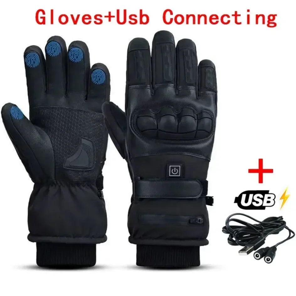 Heated Gloves Hand Warmer Electric Thermal Gloves Waterproof Snowboard Cycling Motorcycle Bicycle Ski Outdoor Winter Gloves