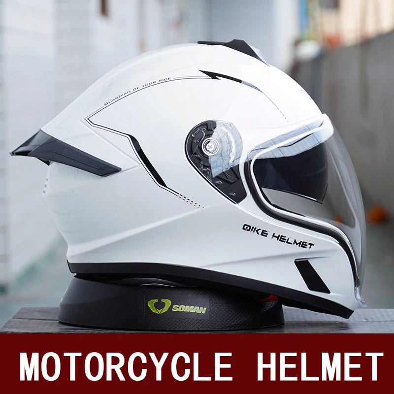 Motorcycle helmet men and women motorcycle double lens anti-fog full helmet cruise pedal four seasons universal helmet DOT certi