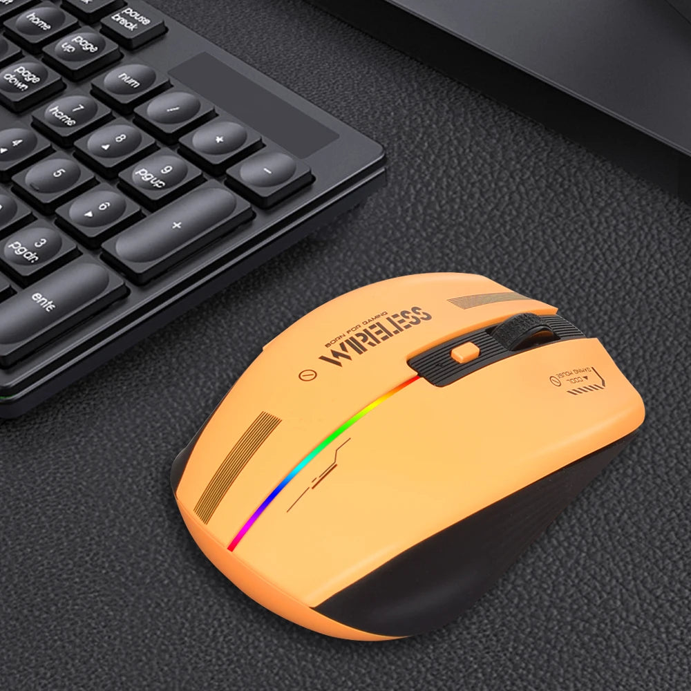 LT-T19 Ergonomic Rechargeable Gaming Mouse USB 2.4G Wireless RGB Light Desktop PC Computers Notebook Laptop Mice