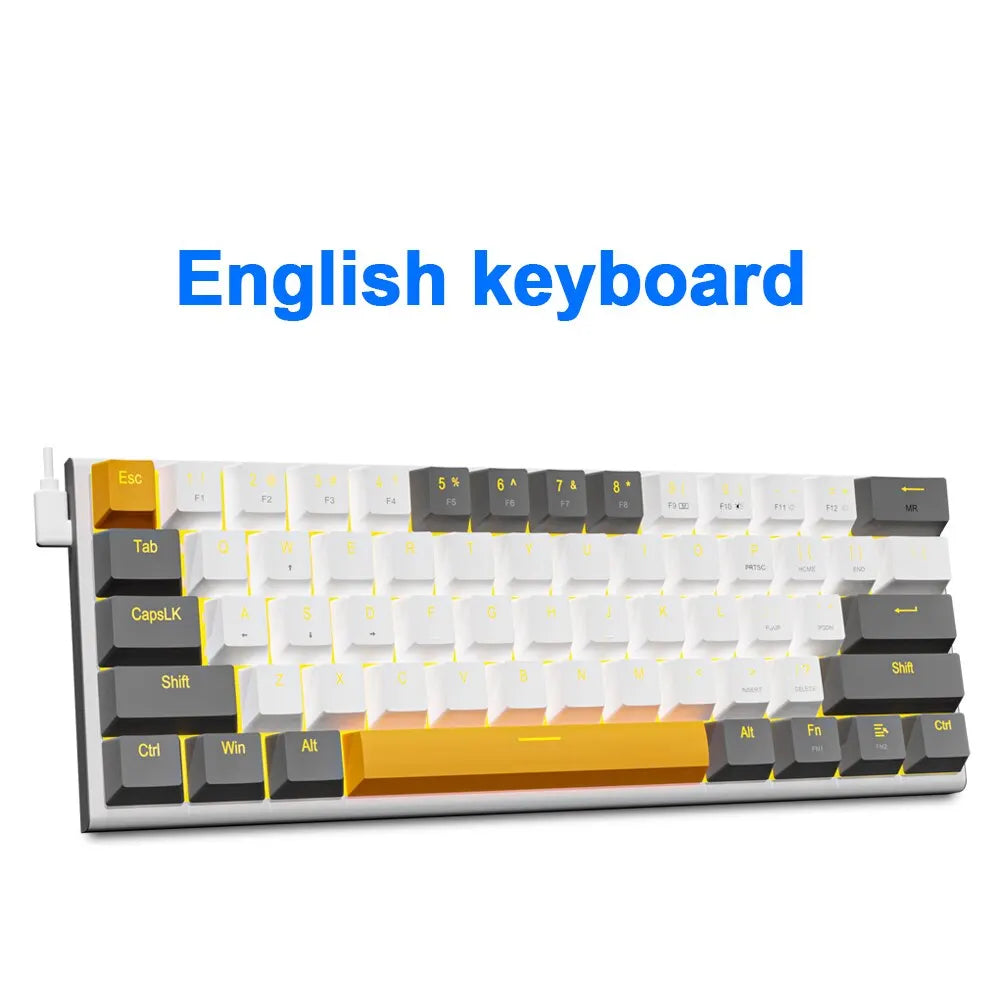 E-YOOSO Z11 USB Mechanical Gaming Wired Keyboard Red Switch 61 Keys Gamer Russian Brazilian Portuguese for Computer PC Laptop