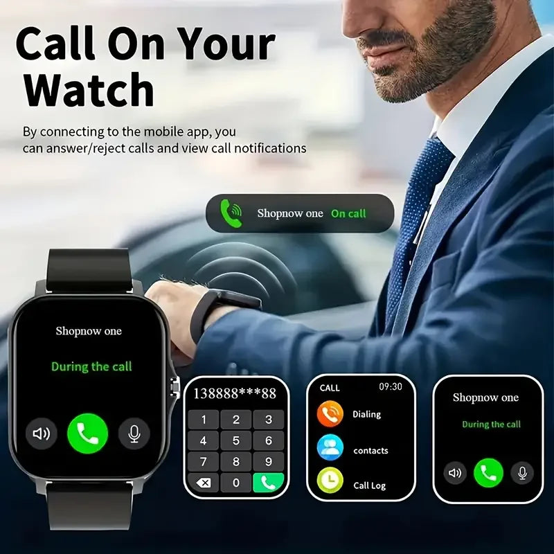 KESHUYOU 2025 Smart Watch 2.01 Inch HD Display Answer Make Call Message Preview Sport Modes DIY Dial Weather Forecast Men Women