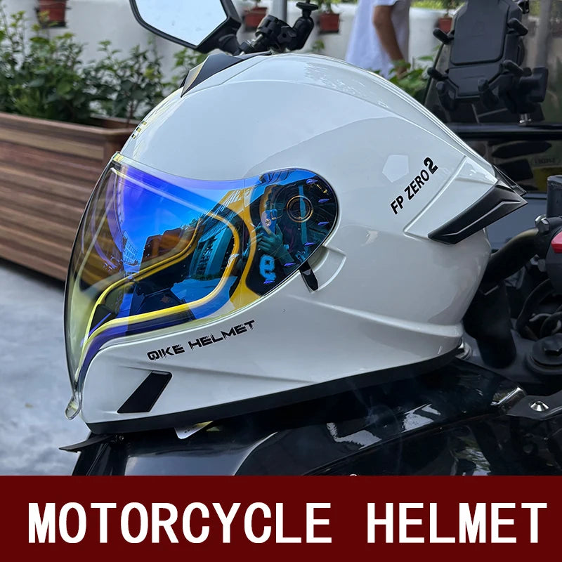 Motorcycle helmet men and women motorcycle double lens anti-fog full helmet cruise pedal four seasons universal helmet DOT certi