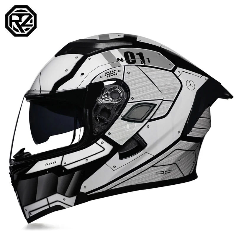 ORZ Motorcycle helmets Double Visors Modular Flip Up helmet DOT approved Full face casque moto racing Motocross helmet DOT