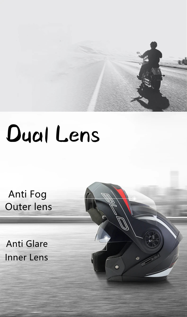 Personalised Dual Lens Flip Up Helmets Motocross Racing Modular Cascos Para Moto Men Women Fashion Full Face Motorcycle Helmet