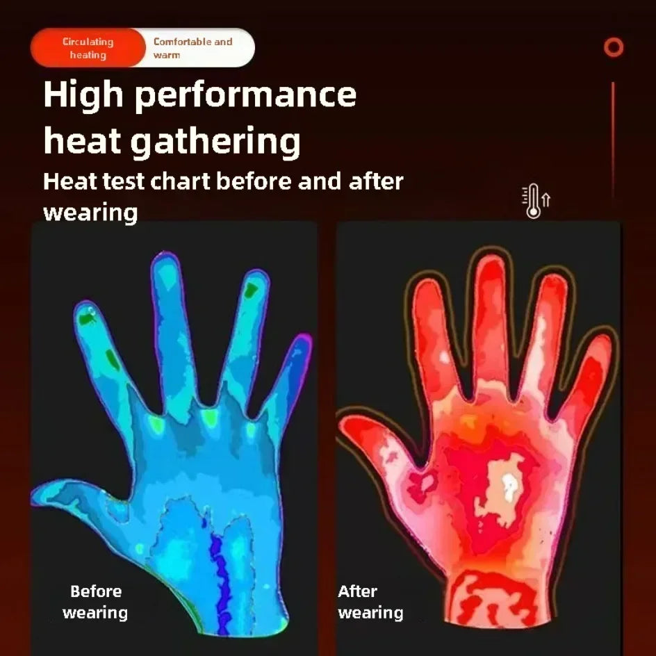 Heated Gloves Hand Warmer Electric Thermal Gloves Waterproof Snowboard Cycling Motorcycle Bicycle Ski Outdoor Winter Gloves