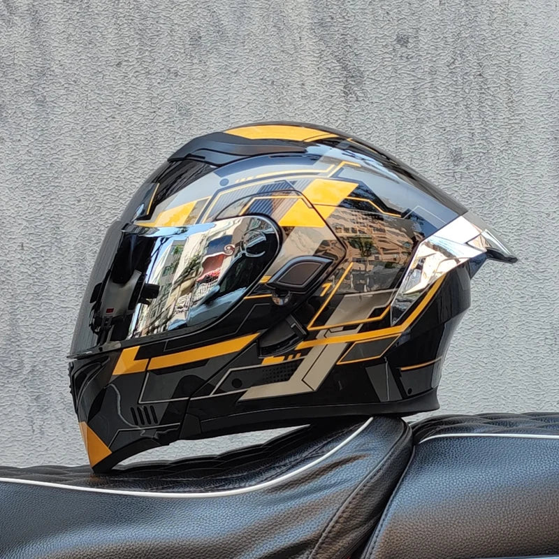 ORZ Motorcycle helmets Double Visors Modular Flip Up helmet DOT approved Full face casque moto racing Motocross helmet DOT