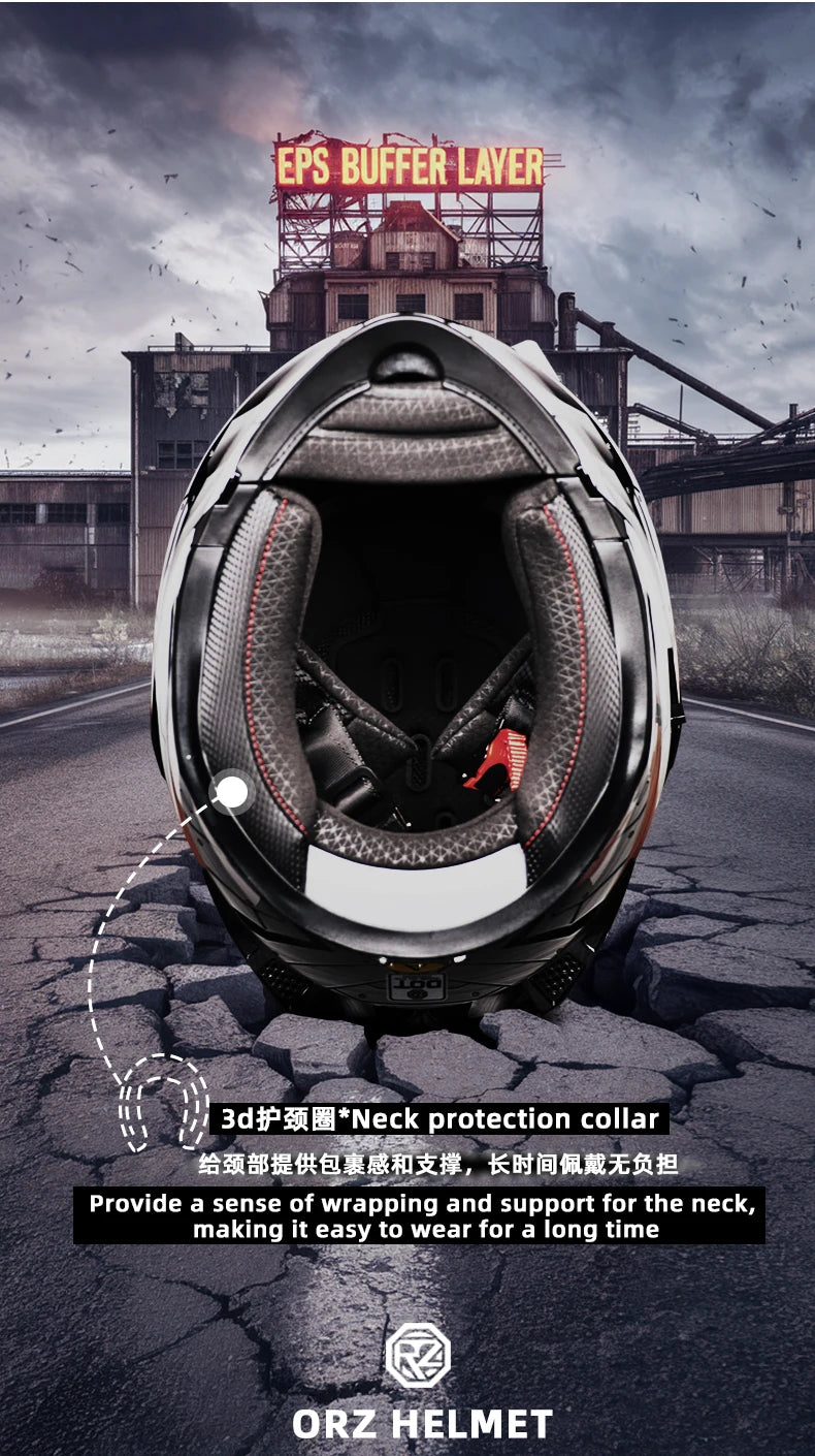 ORZ Motorcycle helmets Double Visors Modular Flip Up helmet DOT approved Full face casque moto racing Motocross helmet DOT
