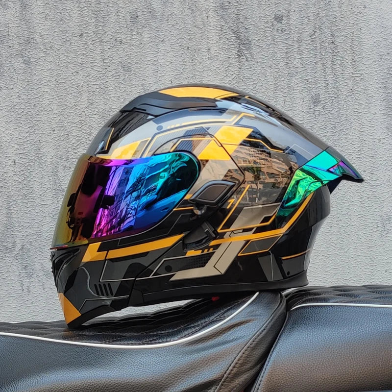 ORZ Motorcycle helmets Double Visors Modular Flip Up helmet DOT approved Full face casque moto racing Motocross helmet DOT