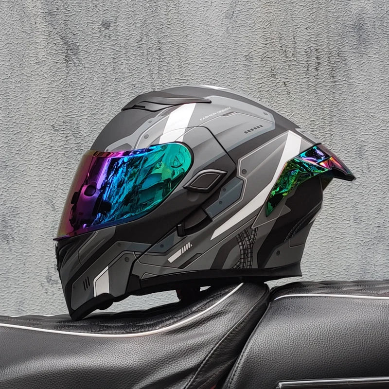 ORZ Motorcycle helmets Double Visors Modular Flip Up helmet DOT approved Full face casque moto racing Motocross helmet DOT