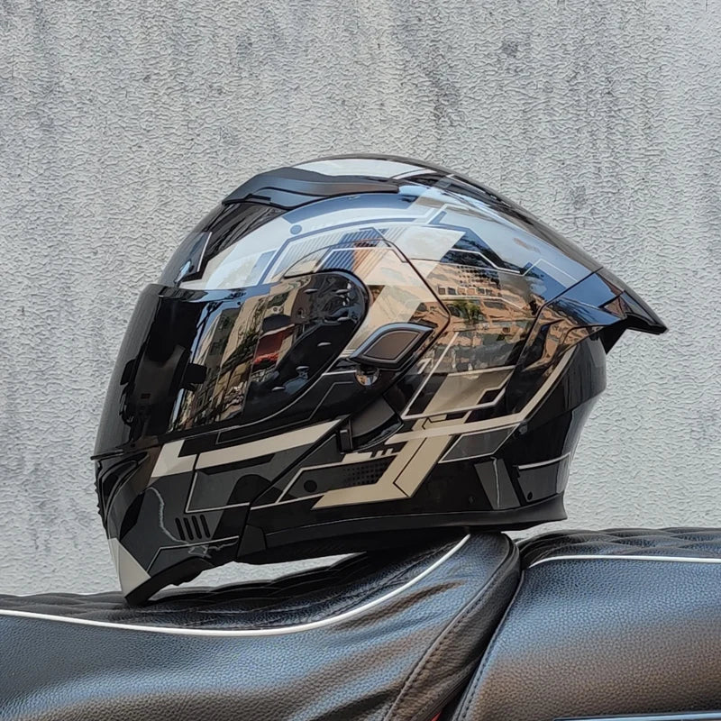 ORZ Motorcycle helmets Double Visors Modular Flip Up helmet DOT approved Full face casque moto racing Motocross helmet DOT