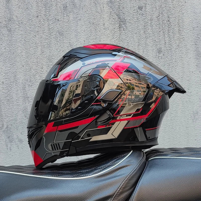 ORZ Motorcycle helmets Double Visors Modular Flip Up helmet DOT approved Full face casque moto racing Motocross helmet DOT