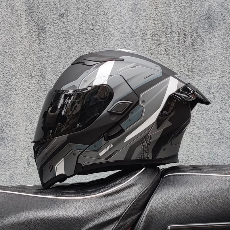 ORZ Motorcycle helmets Double Visors Modular Flip Up helmet DOT approved Full face casque moto racing Motocross helmet DOT