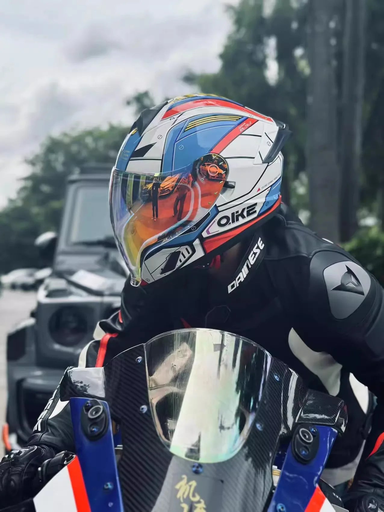 Motorcycle helmet men and women motorcycle double lens anti-fog full helmet cruise pedal four seasons universal helmet DOT certi