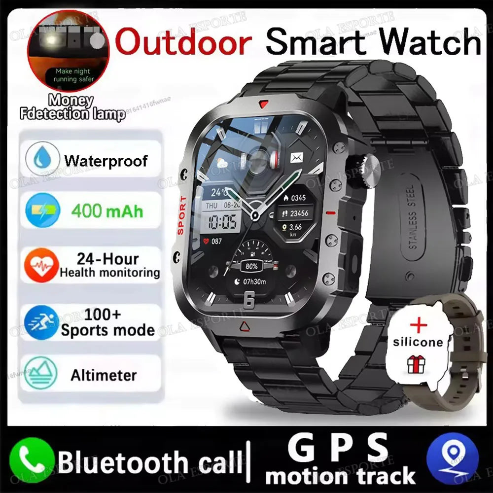 2025 New SmartWatch Men For Women Militray Outdoor GPS Track Sport Watches Heart Rate Sleep Waterproof Smart Watch IOS Android