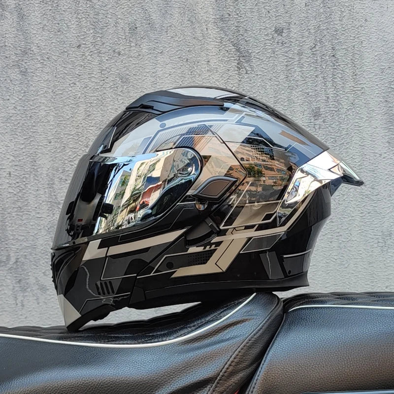 ORZ Motorcycle helmets Double Visors Modular Flip Up helmet DOT approved Full face casque moto racing Motocross helmet DOT