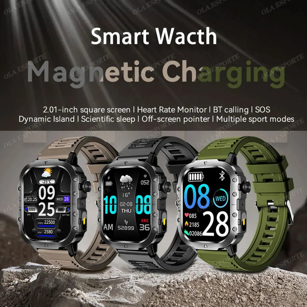 2025 New SmartWatch Men For Women Militray Outdoor GPS Track Sport Watches Heart Rate Sleep Waterproof Smart Watch IOS Android