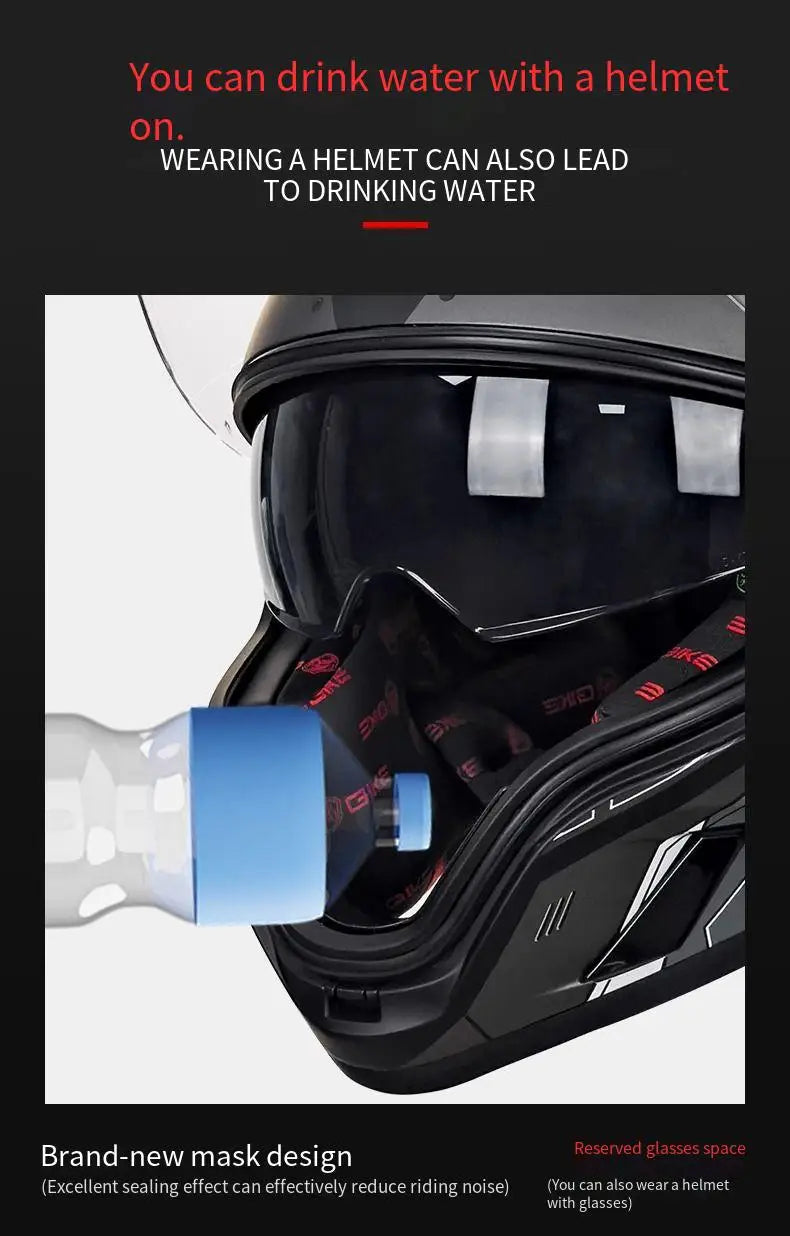 Motorcycle helmet men and women motorcycle double lens anti-fog full helmet cruise pedal four seasons universal helmet DOT certi