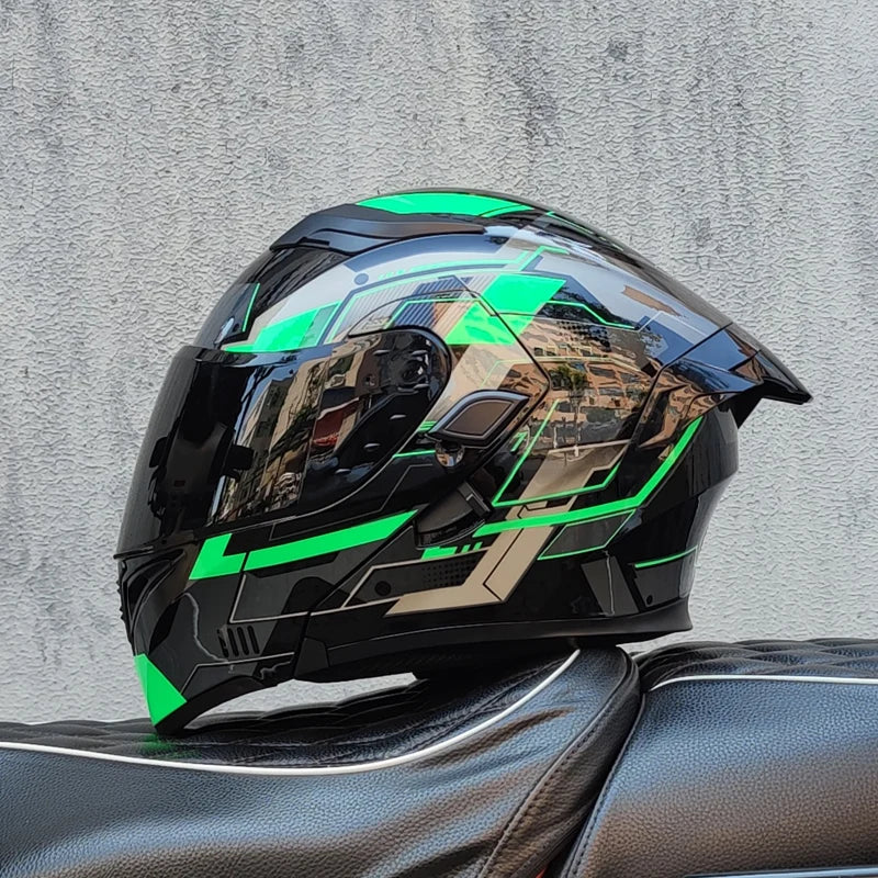 ORZ Motorcycle helmets Double Visors Modular Flip Up helmet DOT approved Full face casque moto racing Motocross helmet DOT